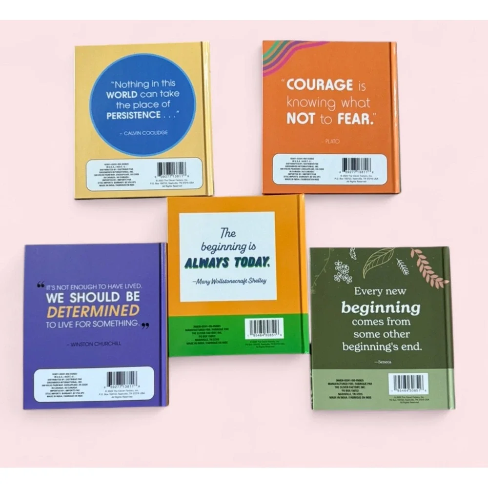 The Clever Factory 5 Piece Inspirational Hardcover Set‎ Colorful Quotes
